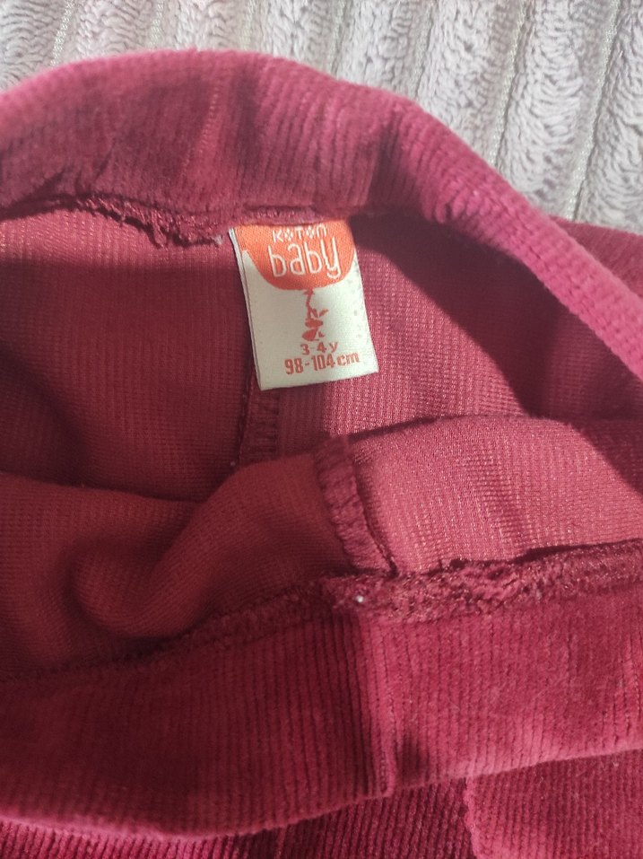 Bordo Kız Çocuk fitilli Tayt - Görsel 3