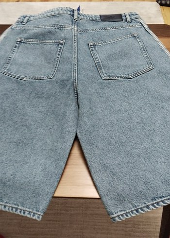 Erkek Gri Denim Midi Jean Şort kadın - Görsel 7