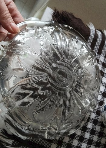 Çiçek Desenli Şeffaf Cam Kase - Görsel 3