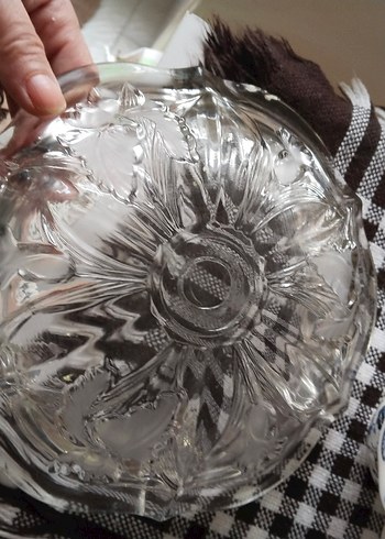 Çiçek Desenli Şeffaf Cam Kase - Görsel 4