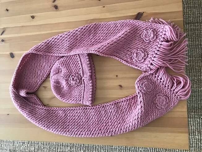 12+ Yaş, > 23 cm Beden pembe Renk Atkı-Bere