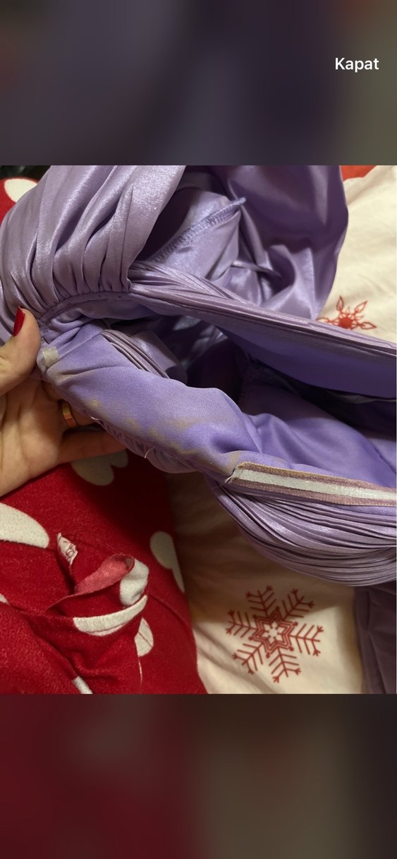 Mor Uzun Drapeli Abiye Elbise - Görsel 2