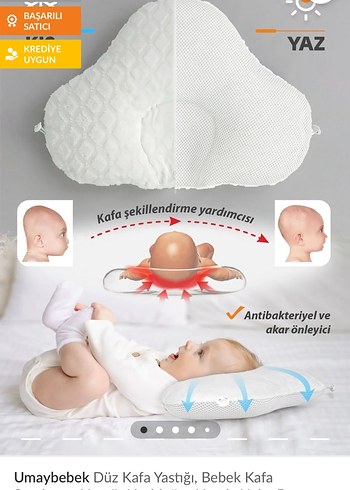 Çift Taraflı Çocuk Yastığı Beyaz-Gri - Görsel 3