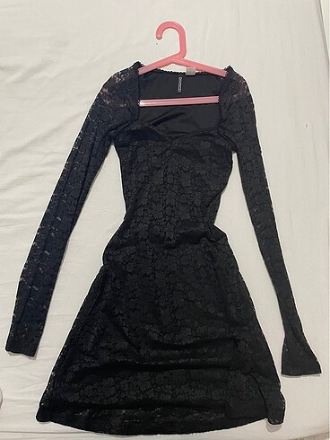 h&m mini dantelli elbise