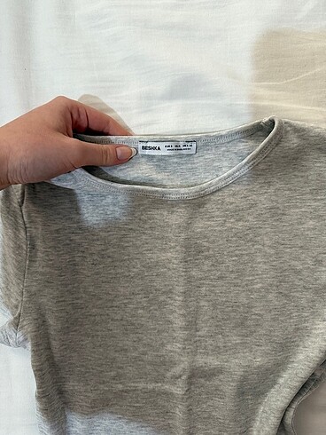 s Beden bershka y2k gri bluz