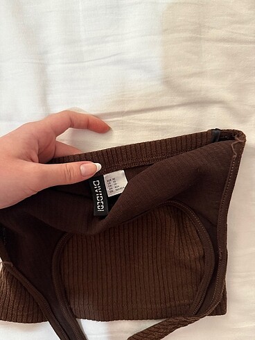 H&M h&m halter yaka kahverengi bluz y2k