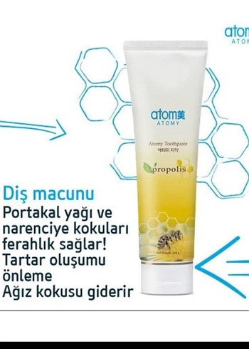 Diğer Atomy Doğal Propolis Özlü Diş Macunu 2 adet