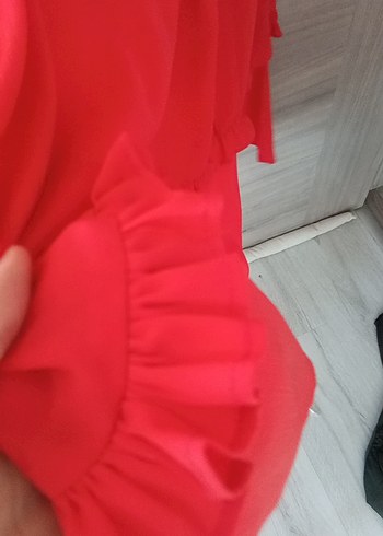 Pembe Uzun Kollu Pilili Kadın Elbise - Görsel 5