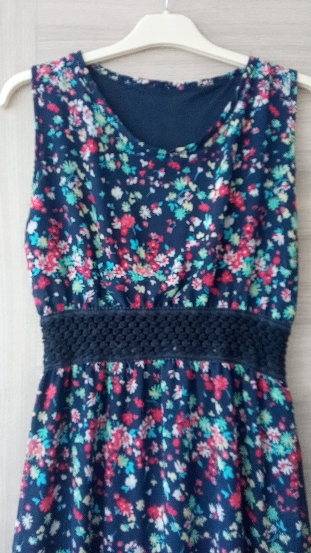 Bohem V Yakalı Renkli Uzun Elbise - Görsel 2