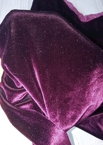 Bordo Kadife Mini Kadın Pijama Takımı - Görsel 6