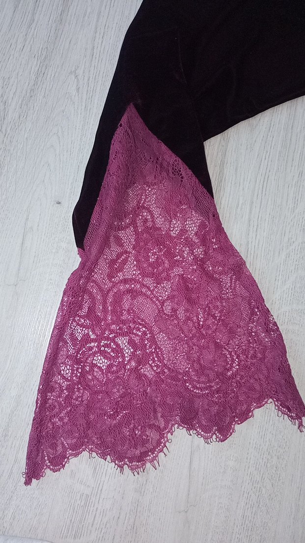 Bordo Kadife Mini Kadın Pijama Takımı - Görsel 5