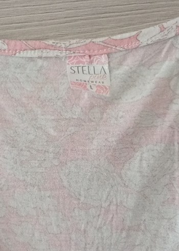 Pembe Batik Desenli Uzun Kollu V Yaka Gecelik - Görsel 3