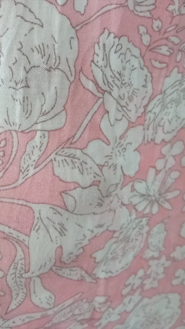 Pembe Batik Desenli Uzun Kollu V Yaka Gecelik - Görsel 5