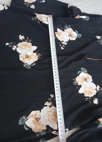 Çiçek Desenli Siyah Uzun Kollu Bohem Elbise - Görsel 5