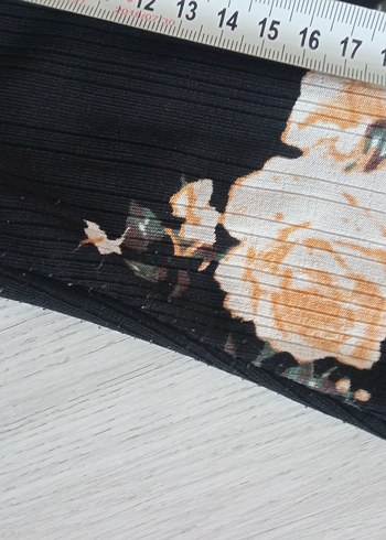 Çiçek Desenli Siyah Uzun Kollu Bohem Elbise - Görsel 6