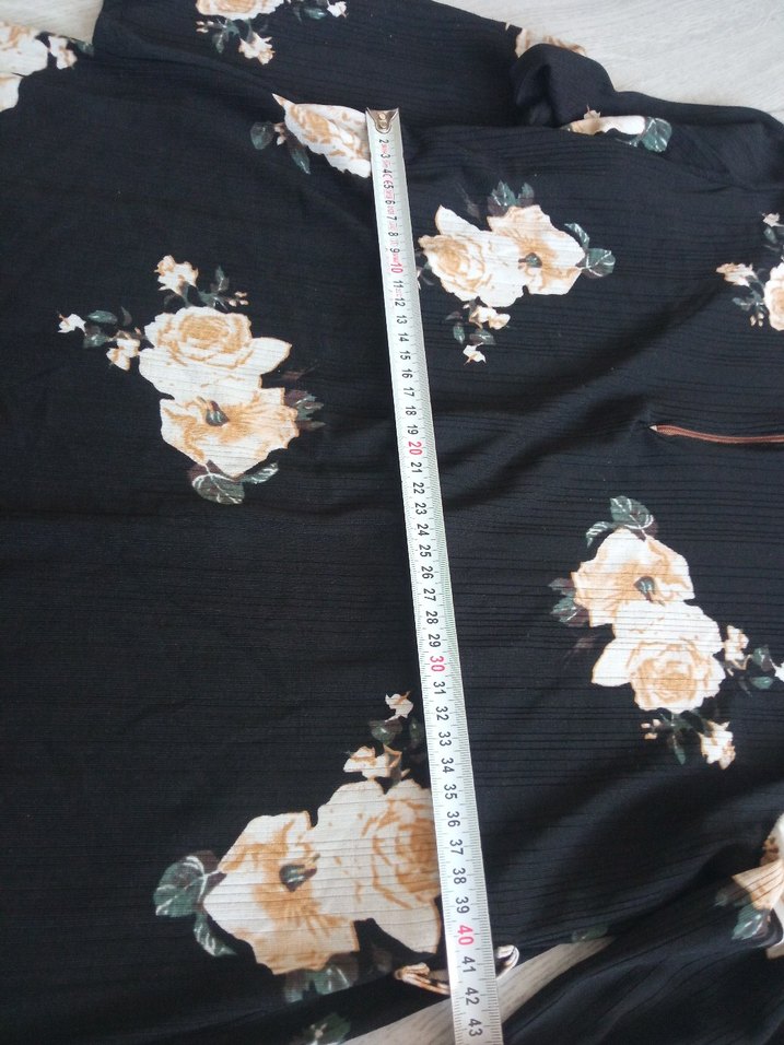 Çiçek Desenli Siyah Uzun Kollu Bohem Elbise - Görsel 5