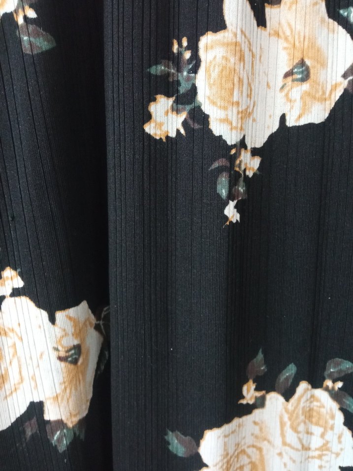 Çiçek Desenli Siyah Uzun Kollu Bohem Elbise - Görsel 3