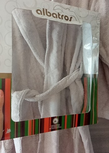 krem renk Bornoz - Görsel 5