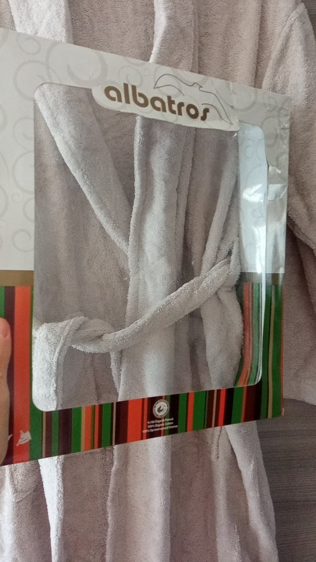 krem renk Bornoz - Görsel 5