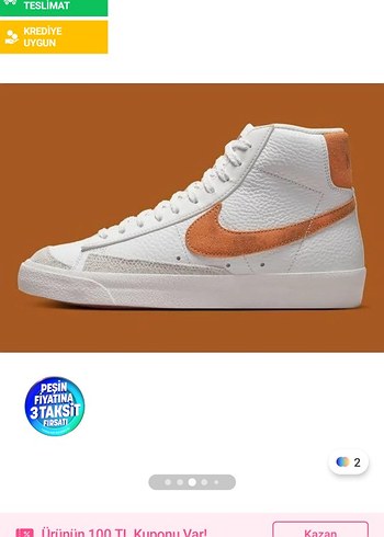 Nike Beyaz Kadın Dolgu Topuklu Spor Ayakkabı