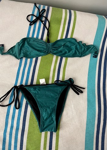 36 Beden Yeşil İpli Kadın Bikini Takımı