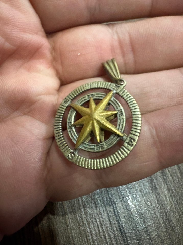 Pusula gümüş kolye ucu - Görsel 3