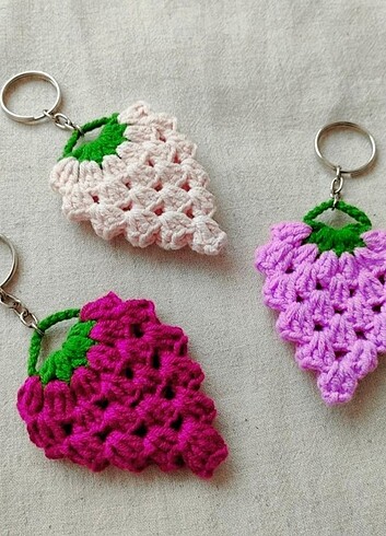 Tasarımcı Amigurumi çilek anahtarlık