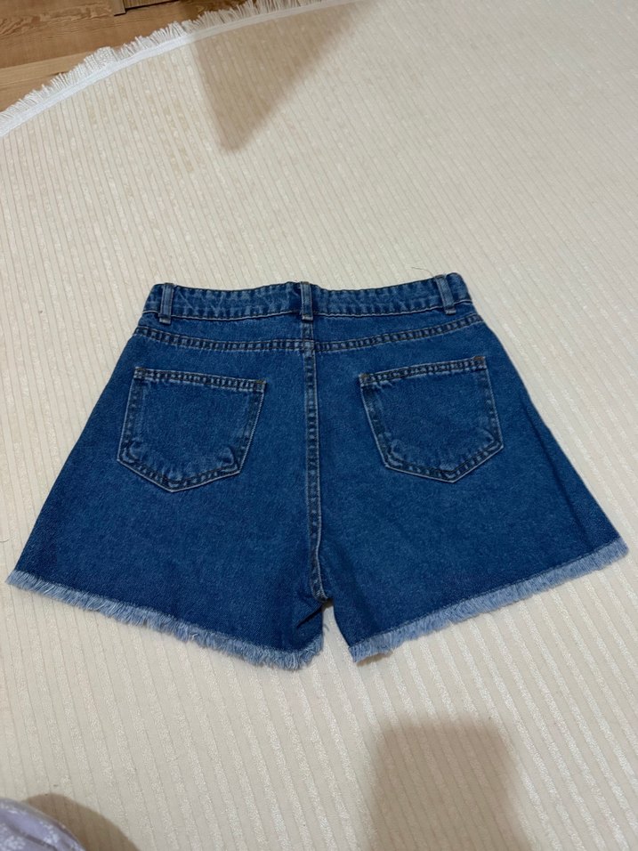 Kadın Lacivert Mini Denim Şort - Görsel 2