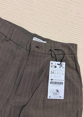 Etiketli Stradivarius Çizgili Kadın Kumaş Pantolon - Görsel 2