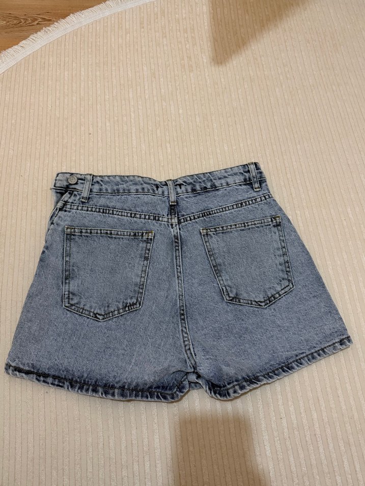 Açık Mavi Mini Denim Şort - Görsel 2