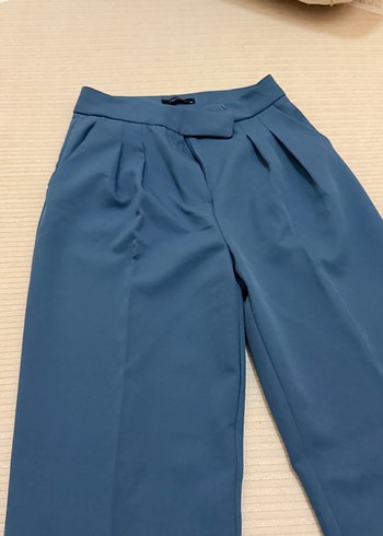 Kadın Lacivert Pilili Kumaş Pantolon - Görsel 2