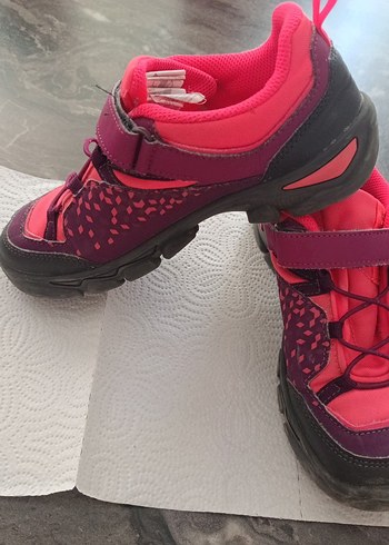 Decathlon Renkli Pembe Kız Çocuk Spor Ayakkabı Velcro