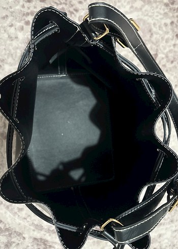 Siyah Deri  Omuz Çantası tote bag - Görsel 3