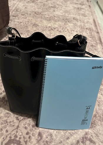 Siyah Deri  Omuz Çantası tote bag - Görsel 4