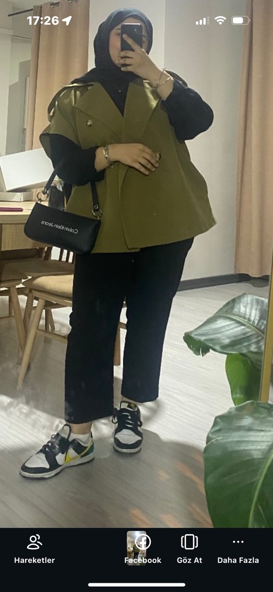 Düğmeli Midi Kadın Trençkot Khaki - Görsel 2