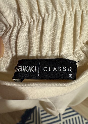 Lcw Classic Krem Rengi Lastikli Pantolon - Görsel 4