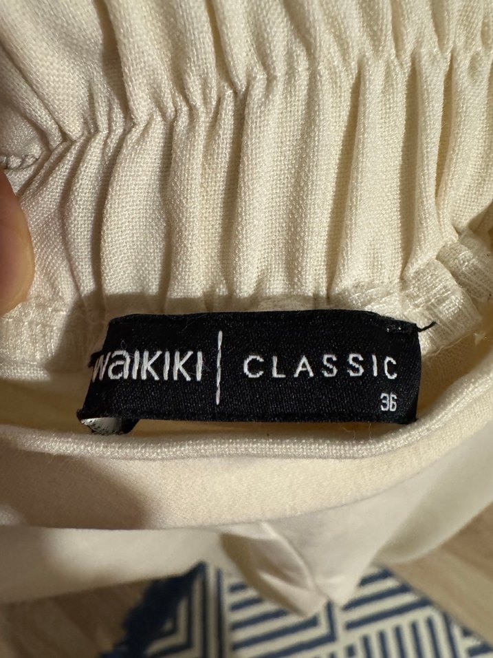 Lcw Classic Krem Rengi Lastikli Pantolon - Görsel 4