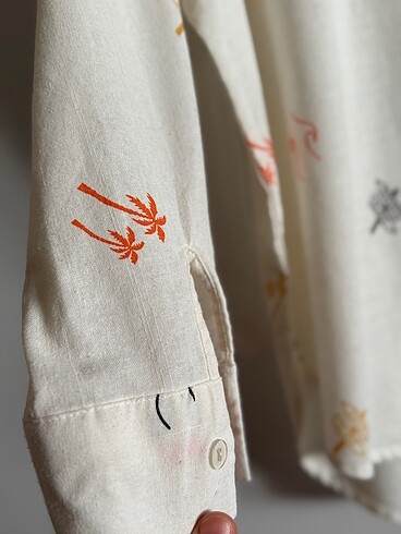 Por La Cara Keten Gömlek - Görsel 6