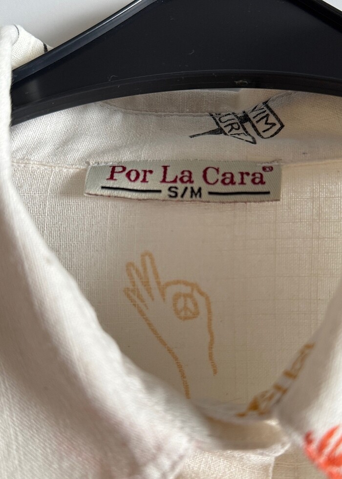 Por La Cara Keten Gömlek - Görsel 5