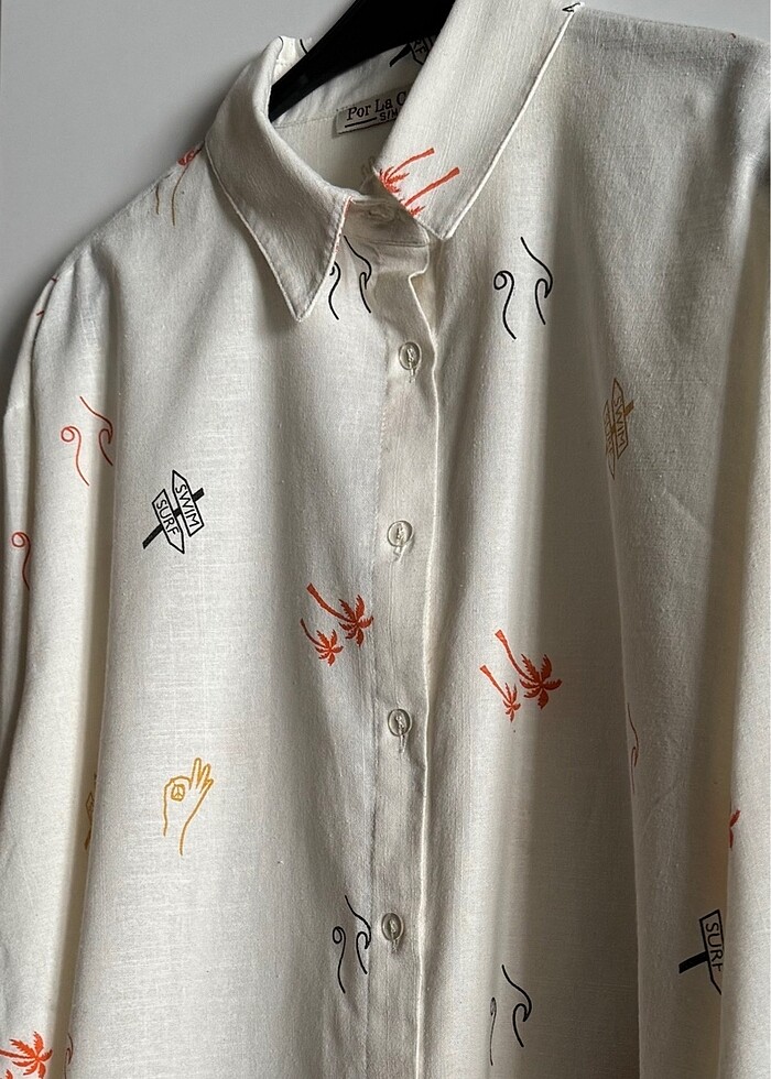 Por La Cara Keten Gömlek - Görsel 4