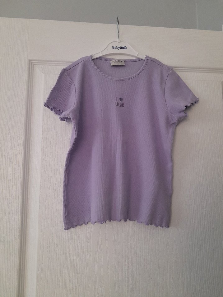 Kız Çocuk Lila Kısa Kollu Tişört - Görsel 2