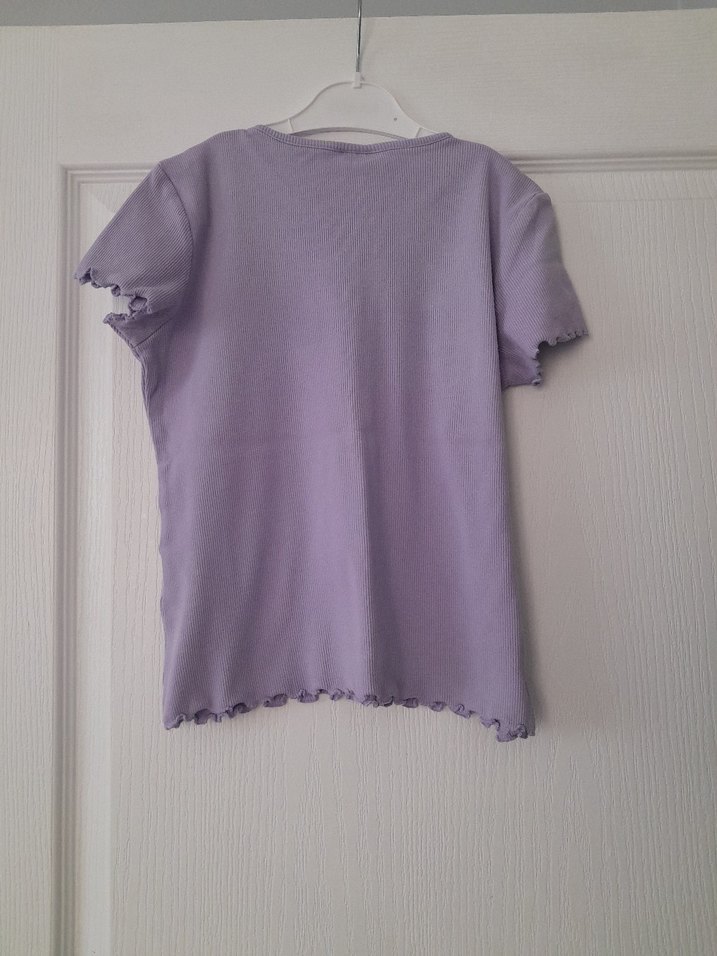 Kız Çocuk Lila Kısa Kollu Tişört - Görsel 4