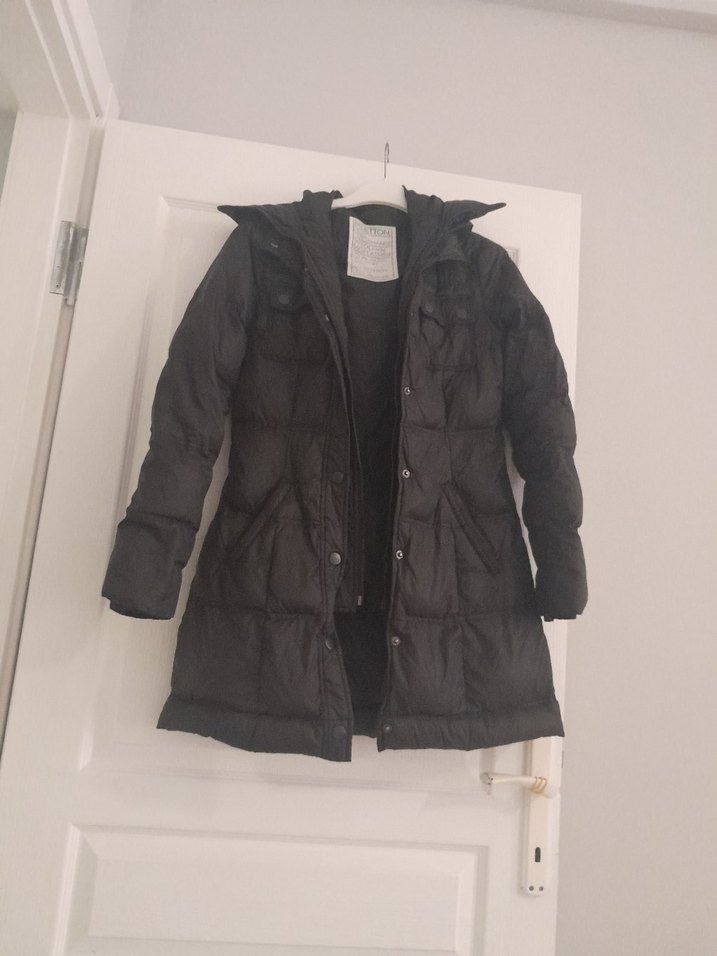 Düğmeli Siyah Kadın Kışlık Mont - Görsel 2