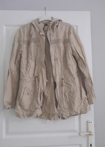 Kadın Bej Keten Midi Ceket - Görsel 5