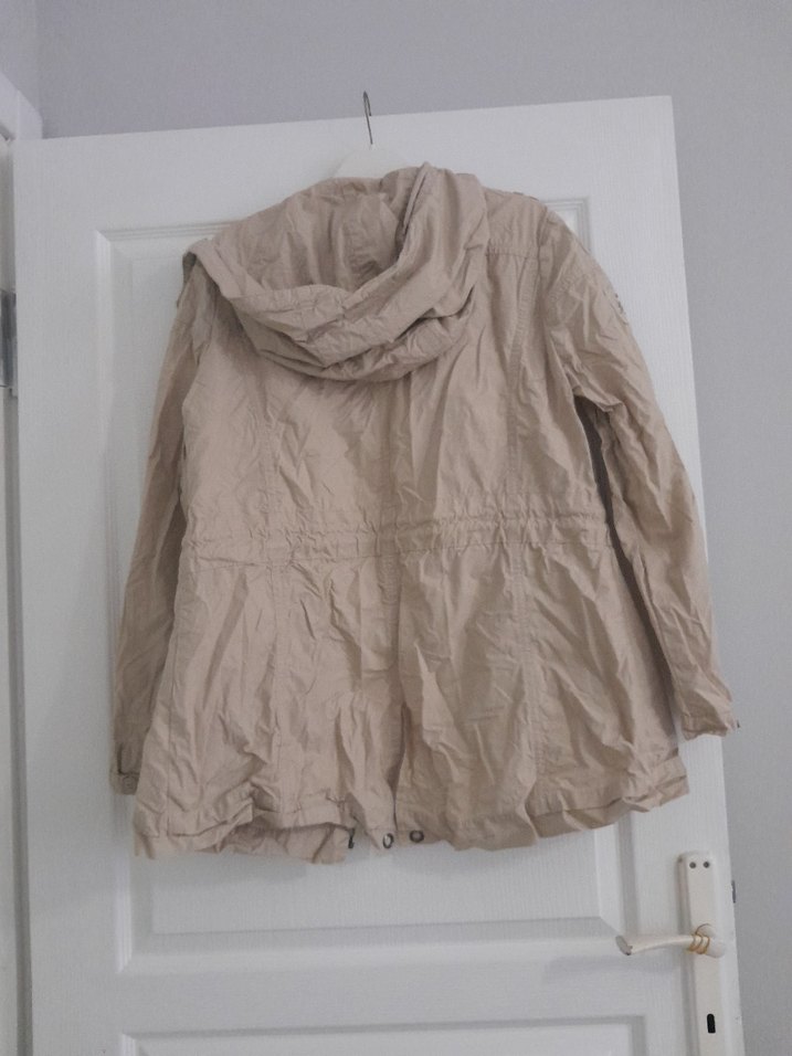 Kadın Bej Keten Midi Ceket - Görsel 2