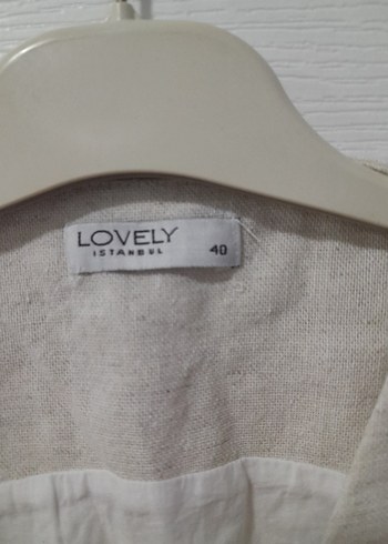 Bej Keten Düğmeli Kolsuz Yelek - Görsel 4