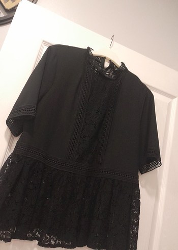 Dantelli Siyah Gotik Kadın Bluz - Görsel 5