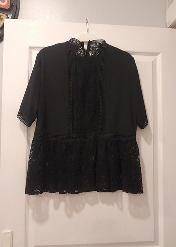 Dantelli Siyah Gotik Kadın Bluz - Görsel 4