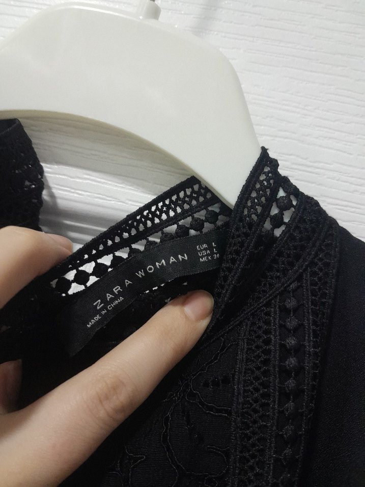 Dantelli Siyah Gotik Kadın Bluz - Görsel 3