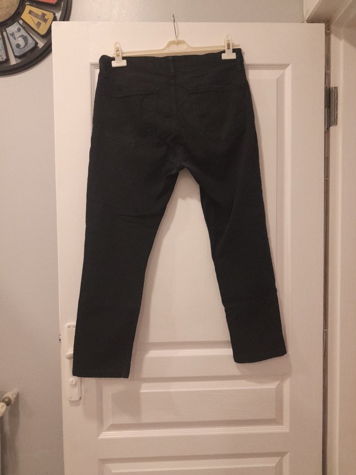 Siyah Regular Fit Midi Erkek Kot Pantolon - Görsel 4